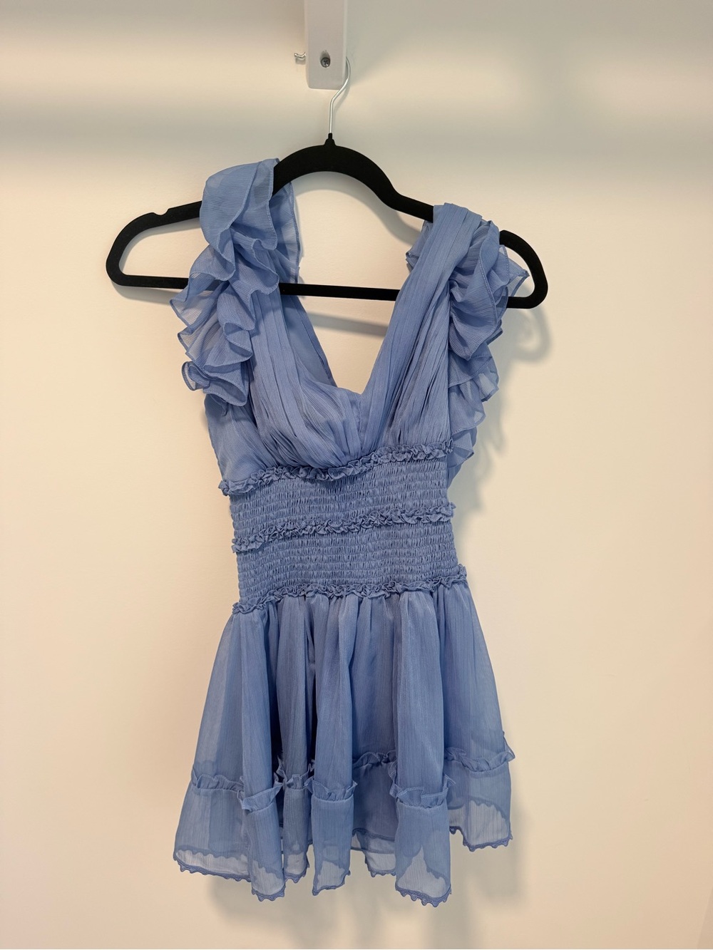 PatBO Light Blue Ruffle Mini Dress - Picture 7 of 9